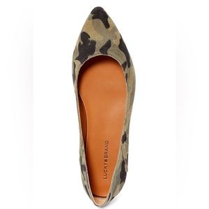 Lucky Brand ~ Army Green Camo Bethysa Suede Ballet Flat